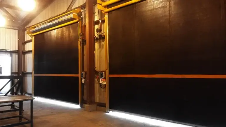 Puerta industrial de caucho Cassadó para minería en ambientes de corrosión y polución en Perú.